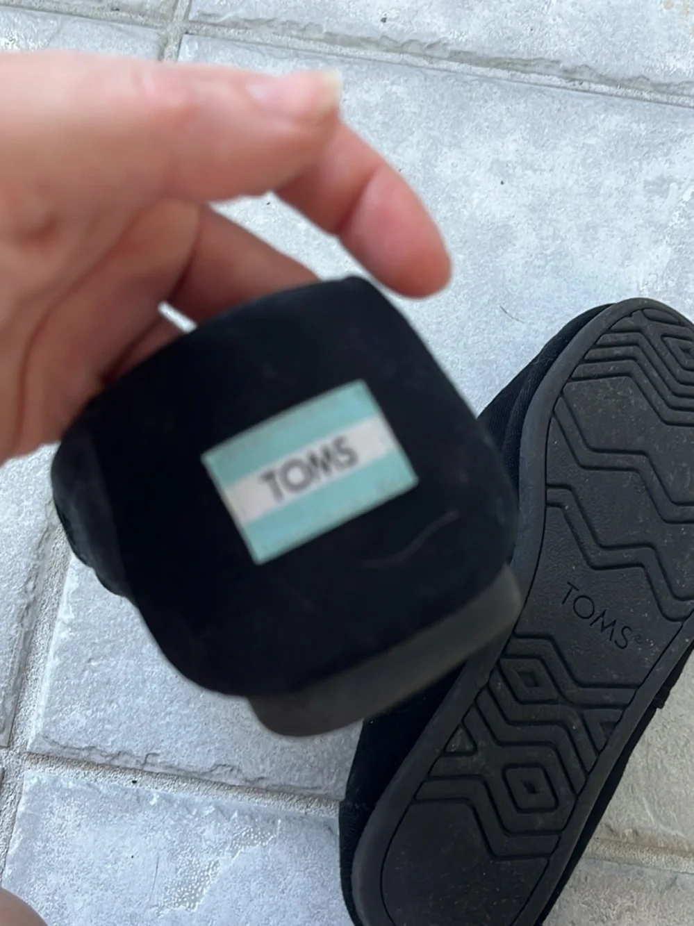TOMS Black Canvas Women's Slip-On Flats
